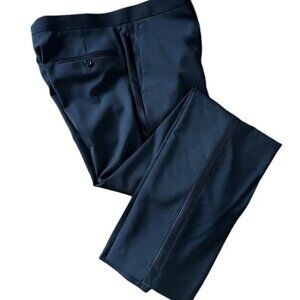 JCrew Ludlow 31/32 slim Italian wool tuxedo pant with silk side stripe 20564